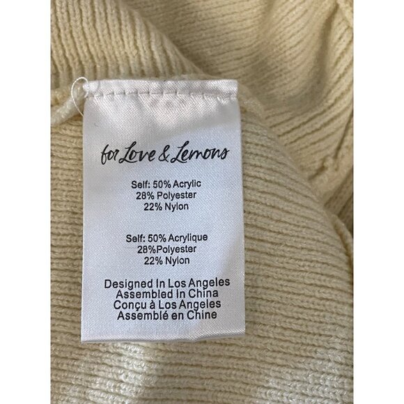 For Love & Lemons Jourdin Tie Crop Top Ivory Womens Size XL - Picture 10 of 12